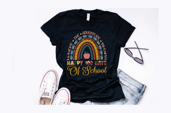 100 Days Rainbow Leopard Boho Design for T-Shirt Graphics