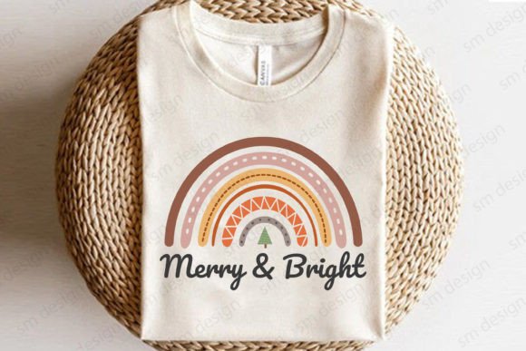A Boho Christmas Rainbow Graphic for T-Shirt Designs & More