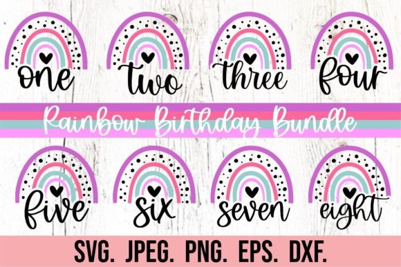A Rainbow Birthday Girl SVG Bundle for Bold T-Shirt Graphics