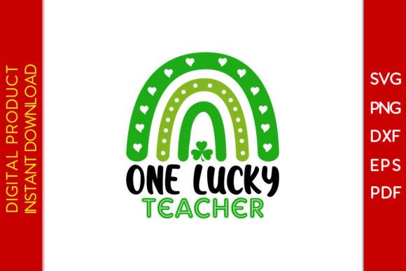 A Review of the Rainbow One Lucky Teacher T-Shirt Design Graphic