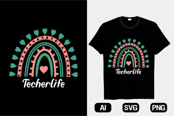 A Valentine Rainbow T-shirt Design for Graphics & Branding