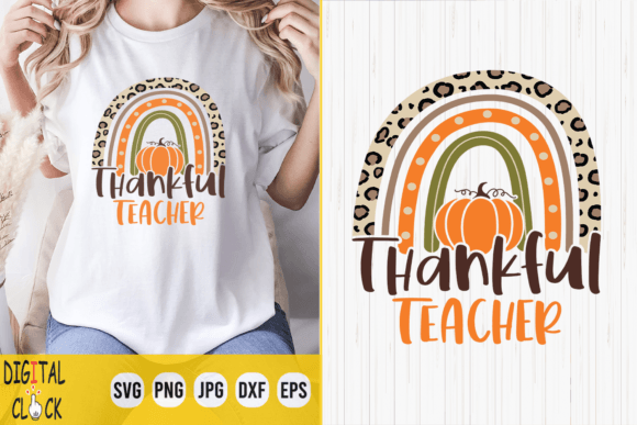 Brand Review: Thankful Teacher Leopard Rainbow SVG for Graphics and T-Shirt Designs
