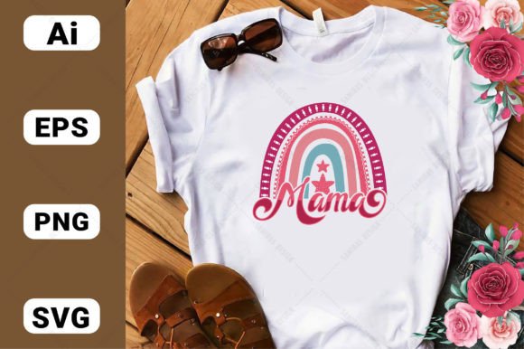 Mama Rainbow Typography: A Graphic Asset for Crafts and Celebrations