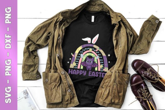 Rainbow Easter Chibi Bat Graphics for T-Shirt Designs & More