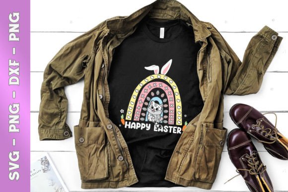 Rainbow Easter Chibi Tiger Egg Floral Graphics for T-Shirt Designs