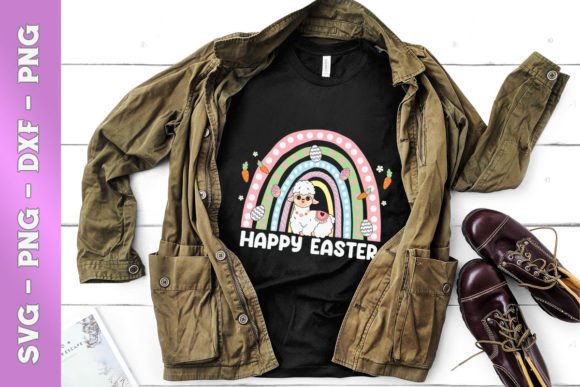 Rainbow Easter Llama Graphics for T-Shirt Designs & Branding