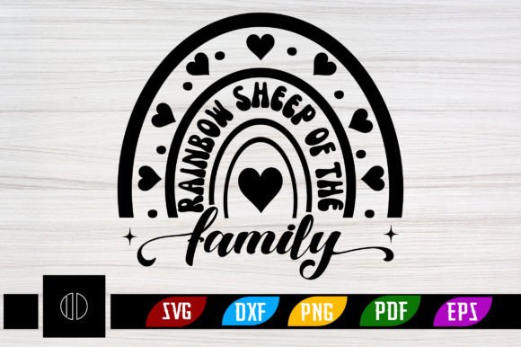 Rainbow Sheep Retro Graphics for T-Shirt Designs