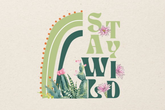 Stay Wild Rainbow Cactus: A Versatile Graphic for T-Shirt Designs & Merchandise