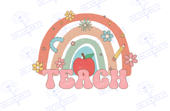 Teach Rainbow Graphics for Memorable T-Shirt Designs & Brand Content