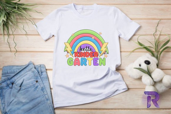 The Hello Kindergarten Rainbow Graphics for T-Shirt Designs & Blogging