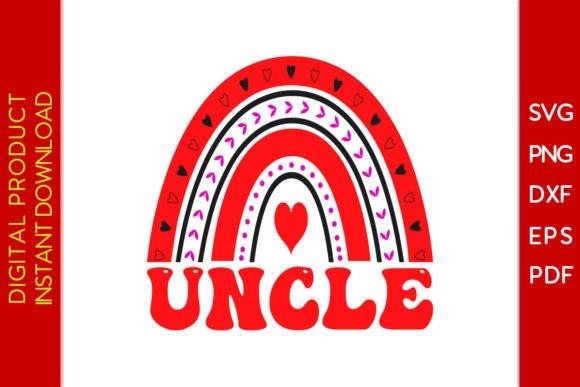 Uncle Rainbow Valentine's Day Graphics for T-Shirt Designs