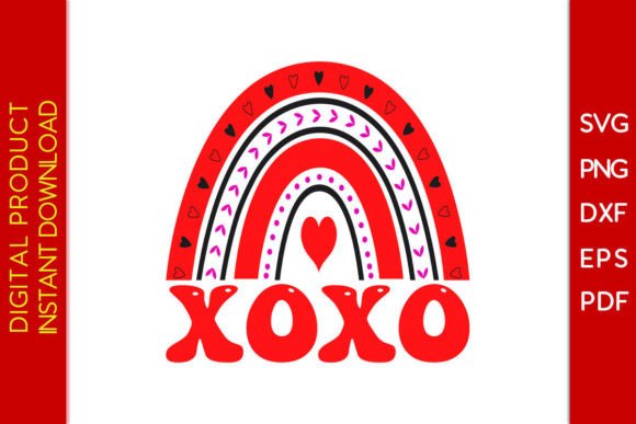 XOXO Rainbow Valentine SVG for T-Shirts & Graphics